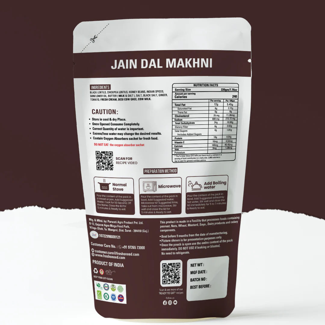 Jain Dal Makhani (no onion and no garlic)