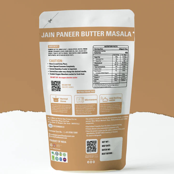 Jain Paneer Butter Masala (no onion and no garlic)