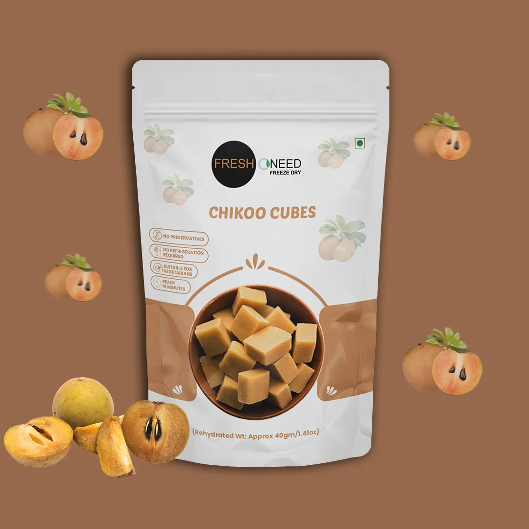 Chikoo Cubes | Freeze-Dried Sapodilla Fruit Cubes