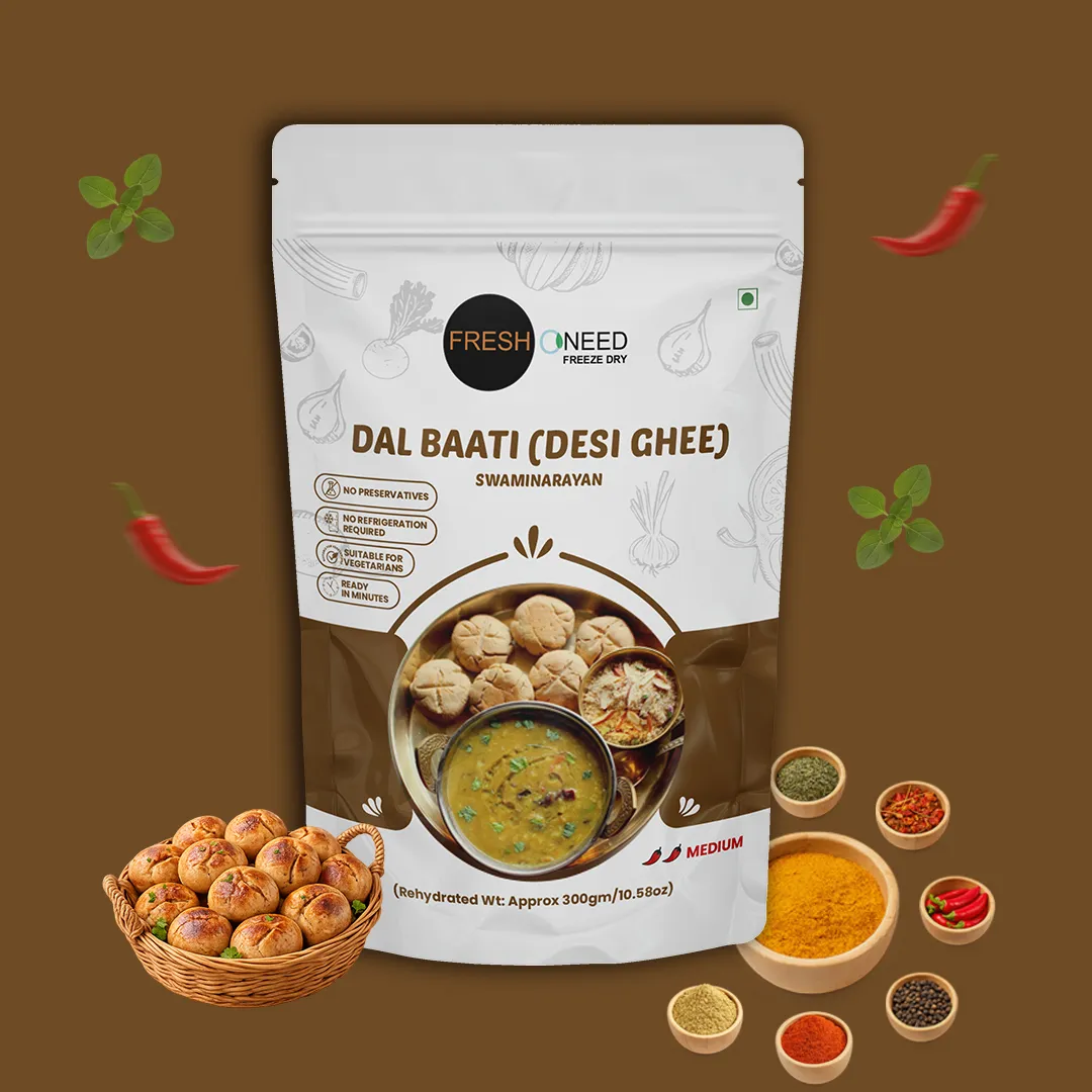 Dal Baati (Desi Ghee) | Traditional Rajasthani Lentils with Baked Wheat Dumplings