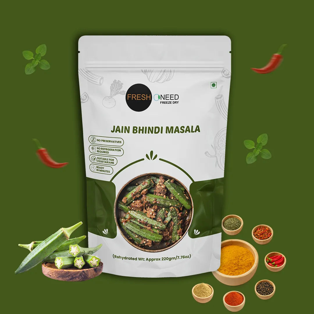 Jain Bhindi Masala (No Onion & No Garlic) | Jain Style Spiced Okra Curry